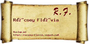 Récsey Flávia névjegykártya